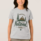 Schutz unserer Nationalparks - Naturaktivisten Tri-Blend Shirt (Vorderseite)