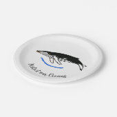 Schutz unserer Ozeane - Graphic Humpback WHALE - W Pappteller (Schrägansicht)