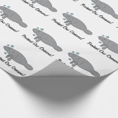 Schutz unserer Ozeane mit Manatee Geschenkpapier (Ecke)