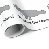 Schutz unserer Ozeane mit Manatee Geschenkpapier (Rolleneckpunkt)