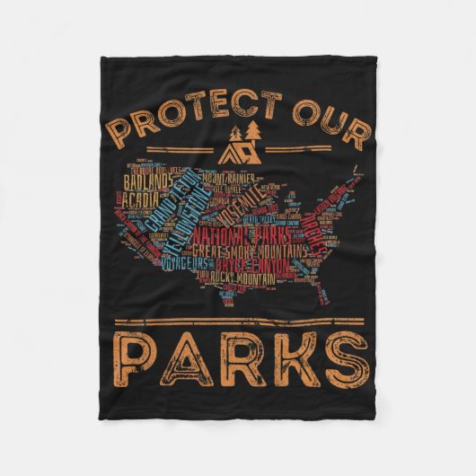 Schutz unseres Parks Nationalpark Karte Wandern im Fleecedecke (Vorderseite)