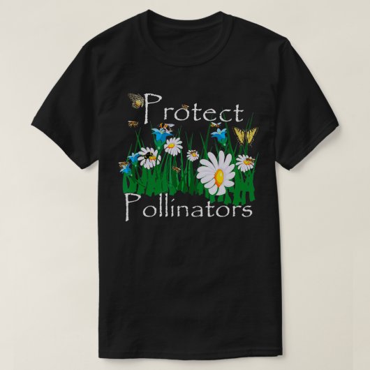 Schutz von Bestäubern Bienen Schmetterlinge Blume T-Shirt (Design vorne)
