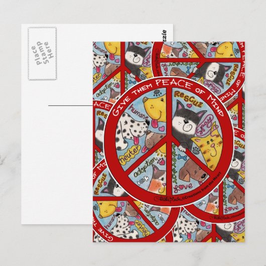 Schutz von friedenssynchrone Tieren Postkarte (Vorne/Hinten)