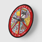 Schutz von friedenssynchrone Tieren Runde Wanduhr (Winkel)