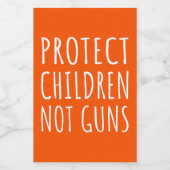 Schutz von Kindern, nicht Waffen - Ende der Gewalt Lebensmitteletikett (Einzelnes Label)