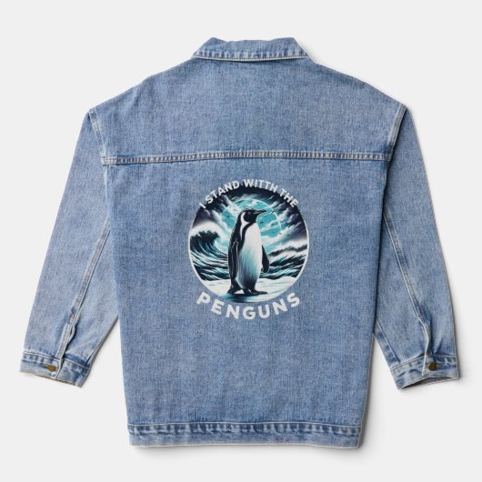 Schutz von Pinguinen Jeansjacke (Rückseite)