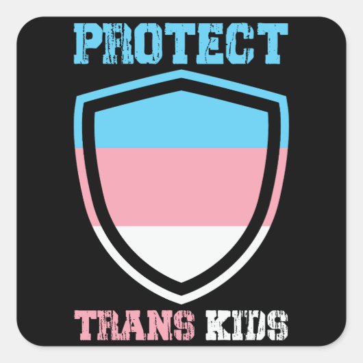 Schutz von Trans Kids Quadratischer Aufkleber (Vorderseite)