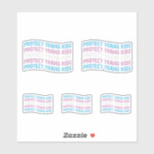 Schutz von Trans Kids - Trans Flag Wave Aufkleber (Blatt)