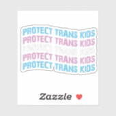 Schutz von Trans Kids - Trans Flag Wave Aufkleber (Blatt)