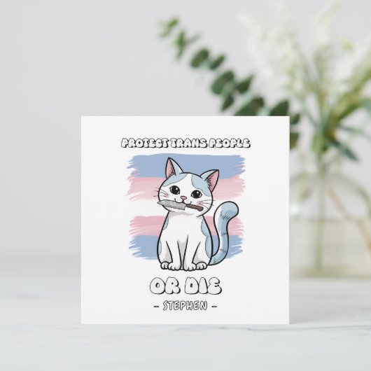 Schutz von Trans People oder Die - Fierce Cat (Stehend Vorderseite)