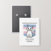 Schutz von Trans People oder Die - Fierce Cat Button (Vorderseite/Rückseite)