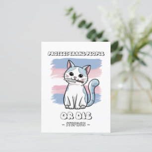 Schutz von Trans People oder Die - Fierce Cat Postkarte