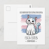 Schutz von Trans People oder Die - Fierce Cat Postkarte (Vorne/Hinten)