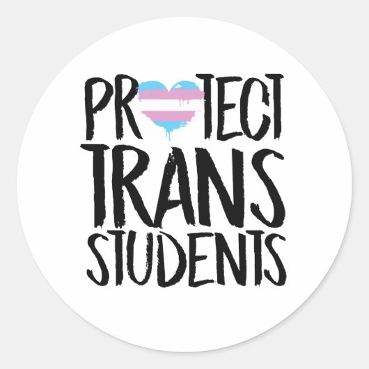 Schutz von Trans Students Runder Aufkleber (Vorderseite)