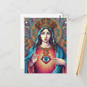 Schutz vor dem Bösen Heiliges Herz Mariens Postkarte