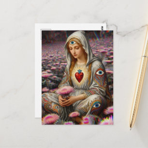 Schutz vor dem Bösen Heiliges Herz Mariens Postkarte