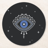 Schutz vor schlechter Energie durch blaues Auge Runder Pappuntersetzer (Vorderseite)
