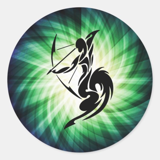 Schütze; Archer Runder Aufkleber (Vorderseite)