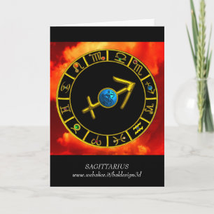 SCHÜTZE Blau,Gold Sternzeichen Geburtstagskarte Karte