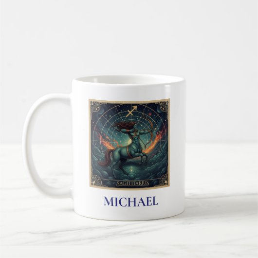Schütze Blue Celestial Tierkreis Kaffeetasse (Links)