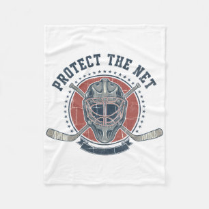 Schütze das Netz Hockeyliebhaber Puck-Design  Fleecedecke