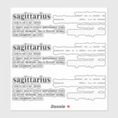 Schütze Definition Ästhetik Astrologie Geschenk Aufkleber (Blatt)