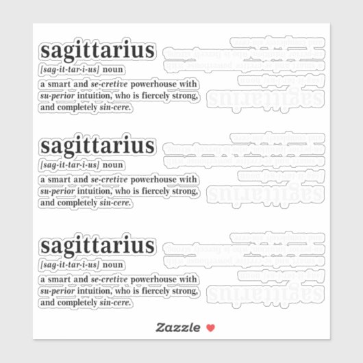 Schütze Definition Ästhetik Astrologie Geschenk Aufkleber (Blatt)