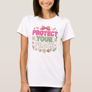 Schütze Dein Frieden Rosa Schleife Gänseblümchen F T-Shirt