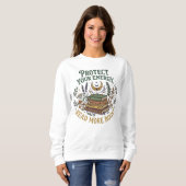 Schütze deine Energie Lies mehr Bücher Botanisch Sweatshirt (Vorne ganz)