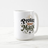 Schütze Deinen Magischen Retro-Boho-Kaffeebecher Kaffeetasse (VorderseiteRechts)