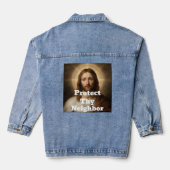 Schütze Deinen Nachbarn Denim Jacke (Rückseite)