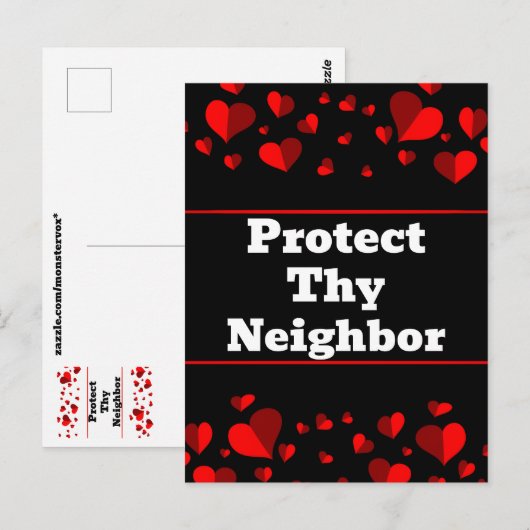 Schütze Deinen Nachbarn Postkarte (Vorne/Hinten)