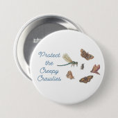 Schütze den Gruseligen Kriecher Pin Button (Vorne & Hinten)