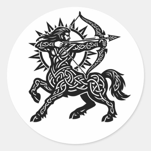 Schütze — Der Schütze von BurnsInHell Runder Aufkleber (Vorderseite)