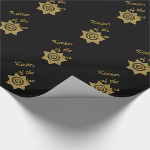 Schütze des Cons-Gold Abzeichen-Blk-Gift Wrapping Geschenkpapier