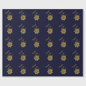 Schütze des Cons-Gold-Abzeichen-Blue-Gift-Wrapping Geschenkpapier (Flach)