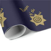 Schütze des Cons-Gold-Abzeichen-Blue-Gift-Wrapping Geschenkpapier (Rolleneckpunkt)