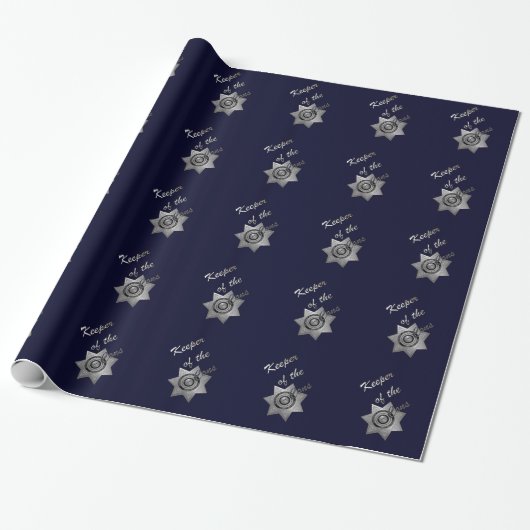 Schütze des Cons-Silver Abzeichen-Blue-Gift Wrap Geschenkpapier (Ungerollt)