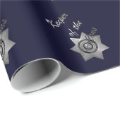 Schütze des Cons-Silver Abzeichen-Blue-Gift Wrap Geschenkpapier (Rolleneckpunkt)