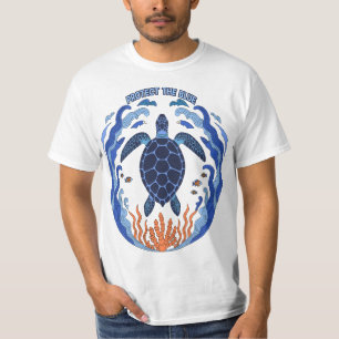 Schütze die Blaue Meeresschildkröte Ozeanschutz T- T-Shirt