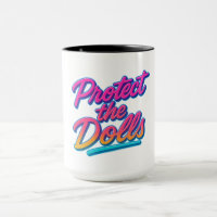 Schütze die Puppen Neon-Retro-Art