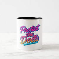 Schütze die Puppen Neon Retro Art