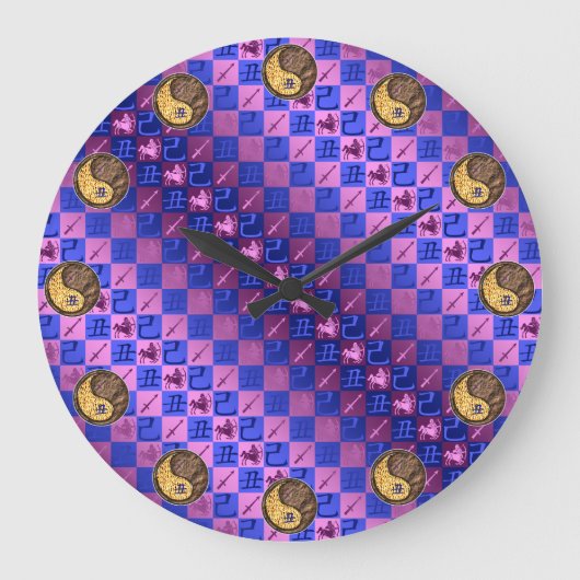 Schütze & Erde Ochse Große Wanduhr (Vorderseite)