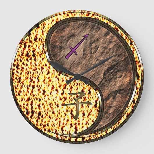 Schütze & Erde Ratte Große Wanduhr (Vorderseite)