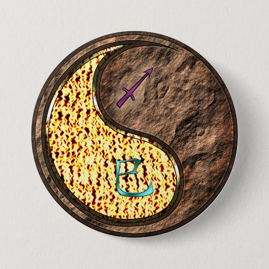 Schütze & Erde Schlange Button (Vorderseite)