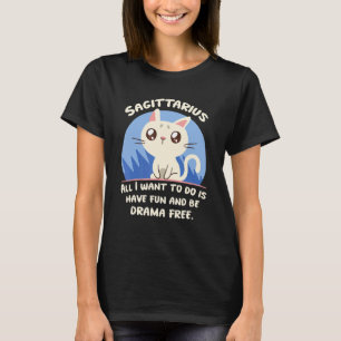 Schütze Fakten Katzen Drama Astrologie Geburtstag T-Shirt