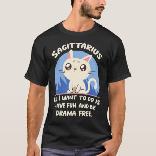 Schütze Fakten Katzen Drama Astrologie Geburtstag T-Shirt