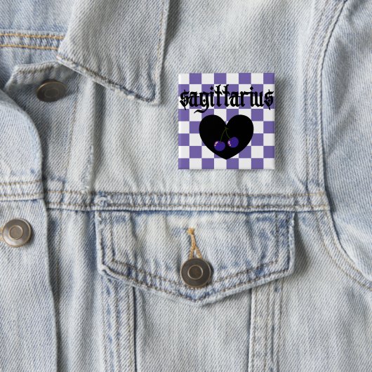 Schütze Gothic Ästhetik Karierte Kirschen  Button (Beispiel)