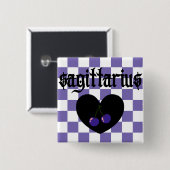 Schütze Gothic Ästhetik Karierte Kirschen  Button (Vorne & Hinten)