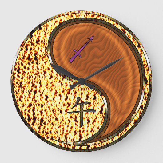 Schütze & Holzpferd Große Wanduhr (Vorderseite)